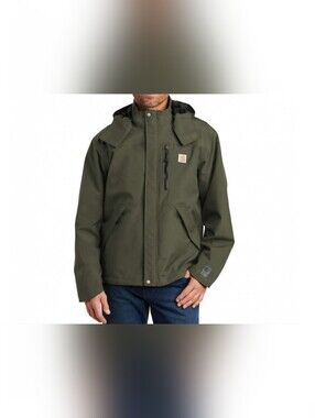 Carhartt Storm Defender Waterproof Rain Jacket Gorpcore Army Green Hooded Size M